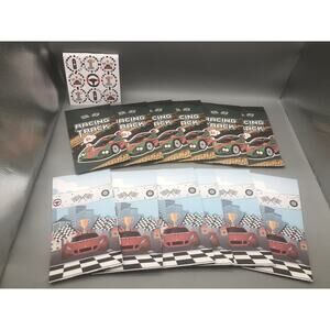 12 Paper Race Car Party Favors Bags Racing Birthday Goodies Treats + Stickers